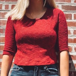 Red Cropped Sweater